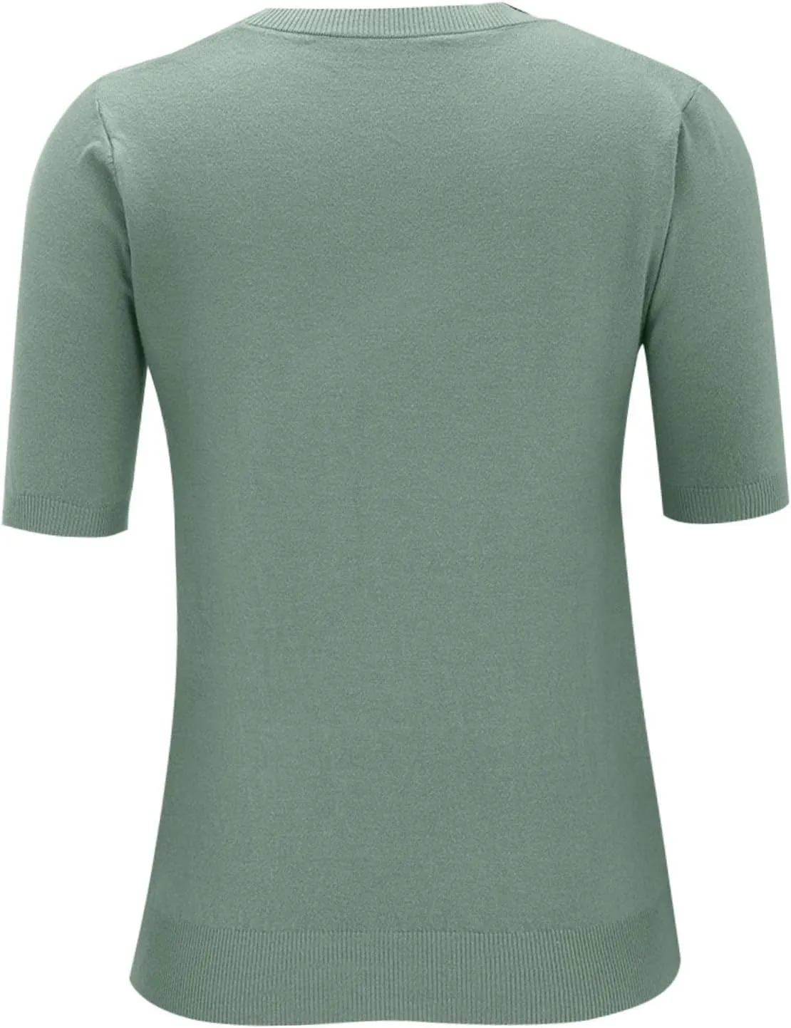 Short Sleeve Sweater for Women Trendy 2024 Soft Crewneck Knit T Shirts Casual Solid Loose Fit Cashmere Sweaters Tees