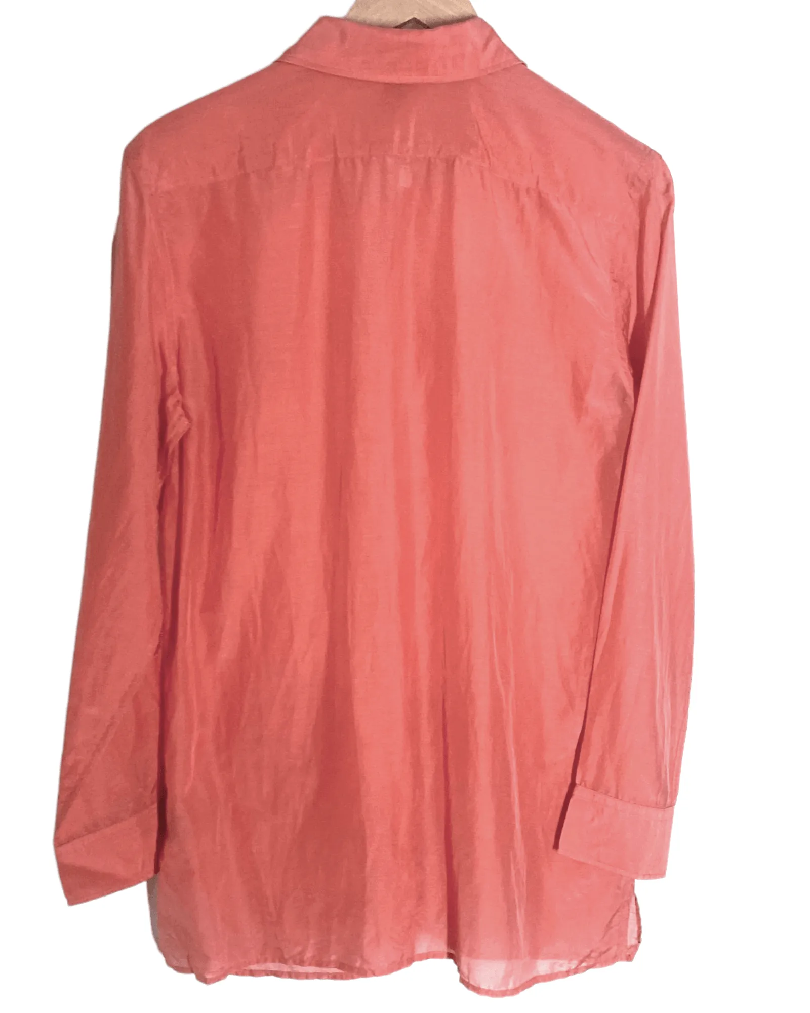 Soft Autumn Orange Button-down Tunic Shirt