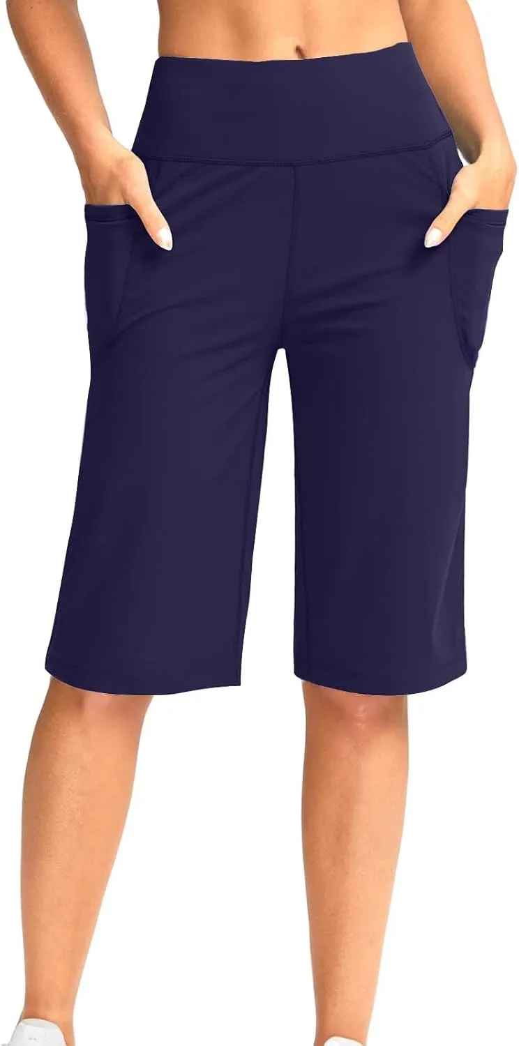 Sports Shorts for Women Casual Loose Pocketed Comfortable High-Waisted Knee High Fitted Casual Stretchy Athletic Pant