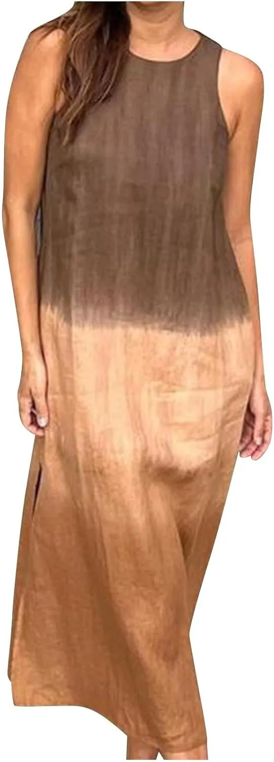 Summer Beach Dress Strapless Long Dress for Women Long Summer Dress Shift Maxi Dress Flowy Loose Vacation Dresses
