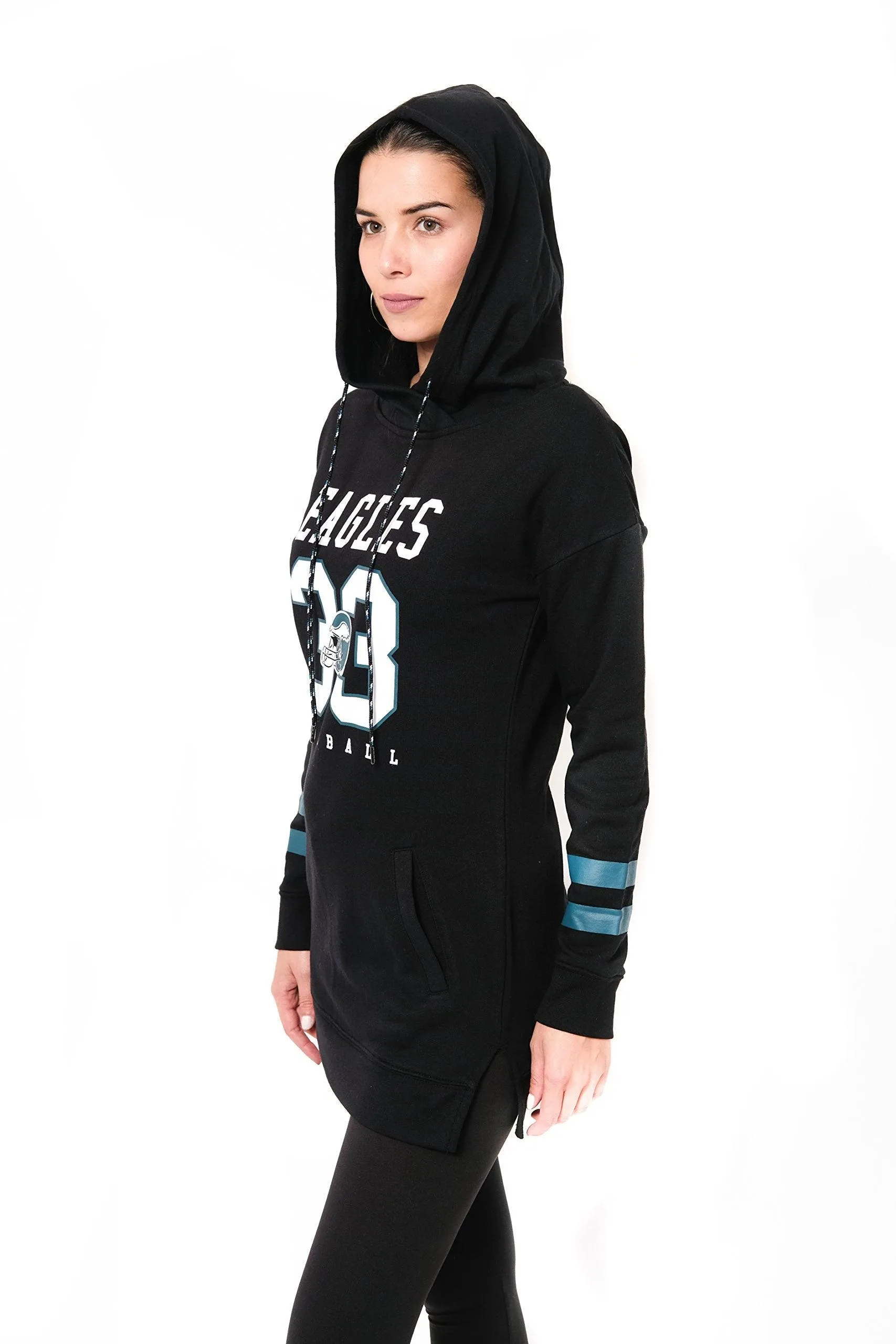 Ultra Game NFL Philadelphia Eagles Womens Soft French Terry Tunic Hoodie Pullover Sweatshirt|Philadelphia Eagles
