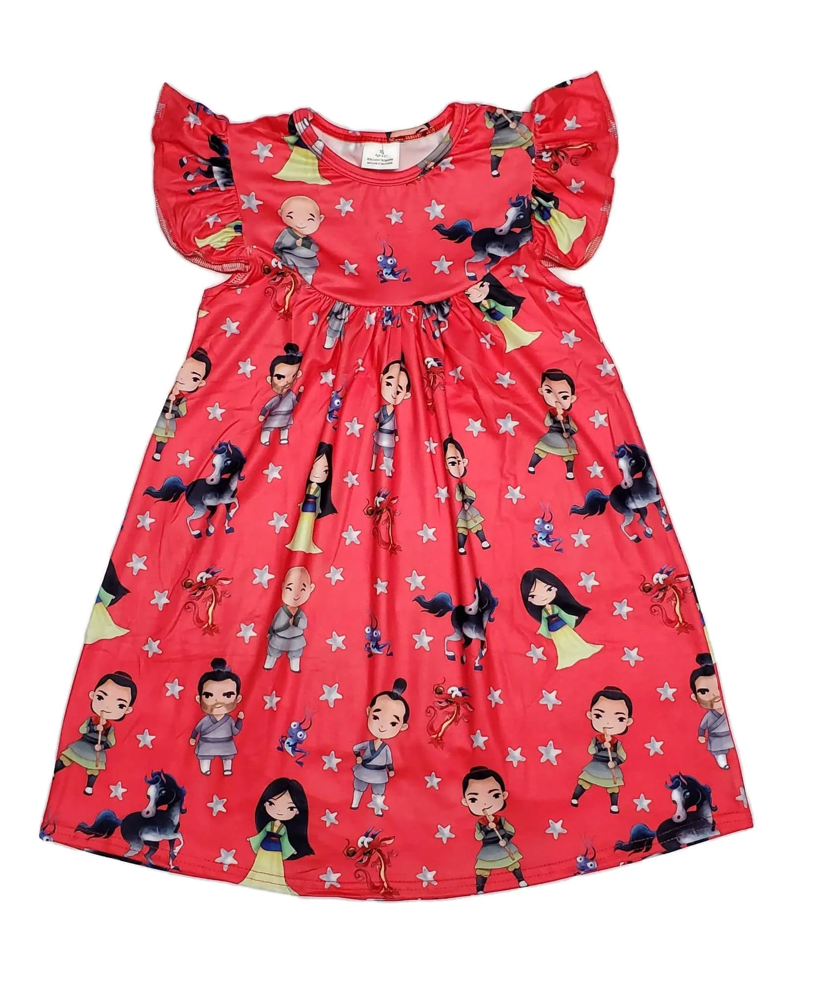 Warrior Princess Milk Silk Flutter Dress