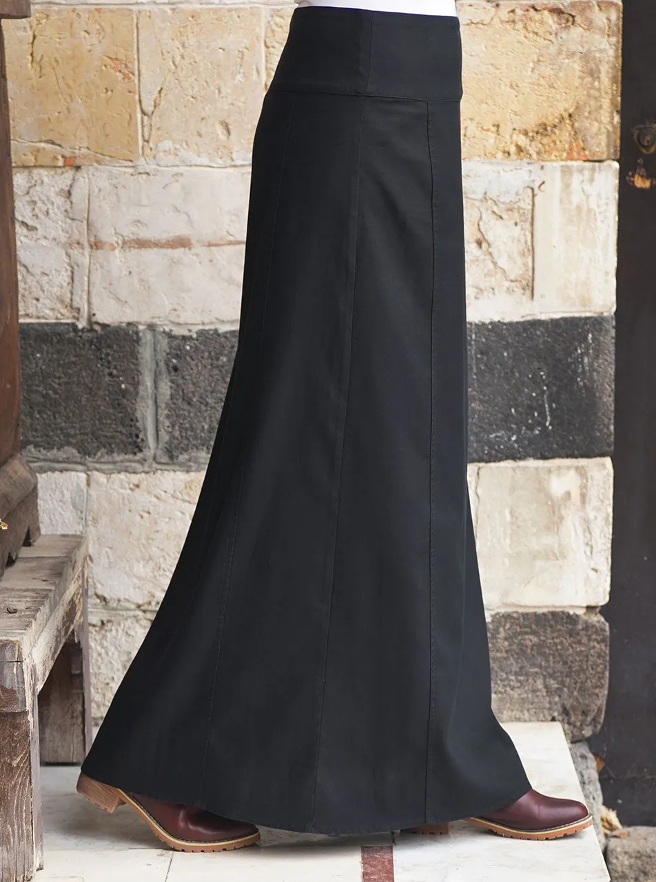 Wide Waistband A-Line Skirt