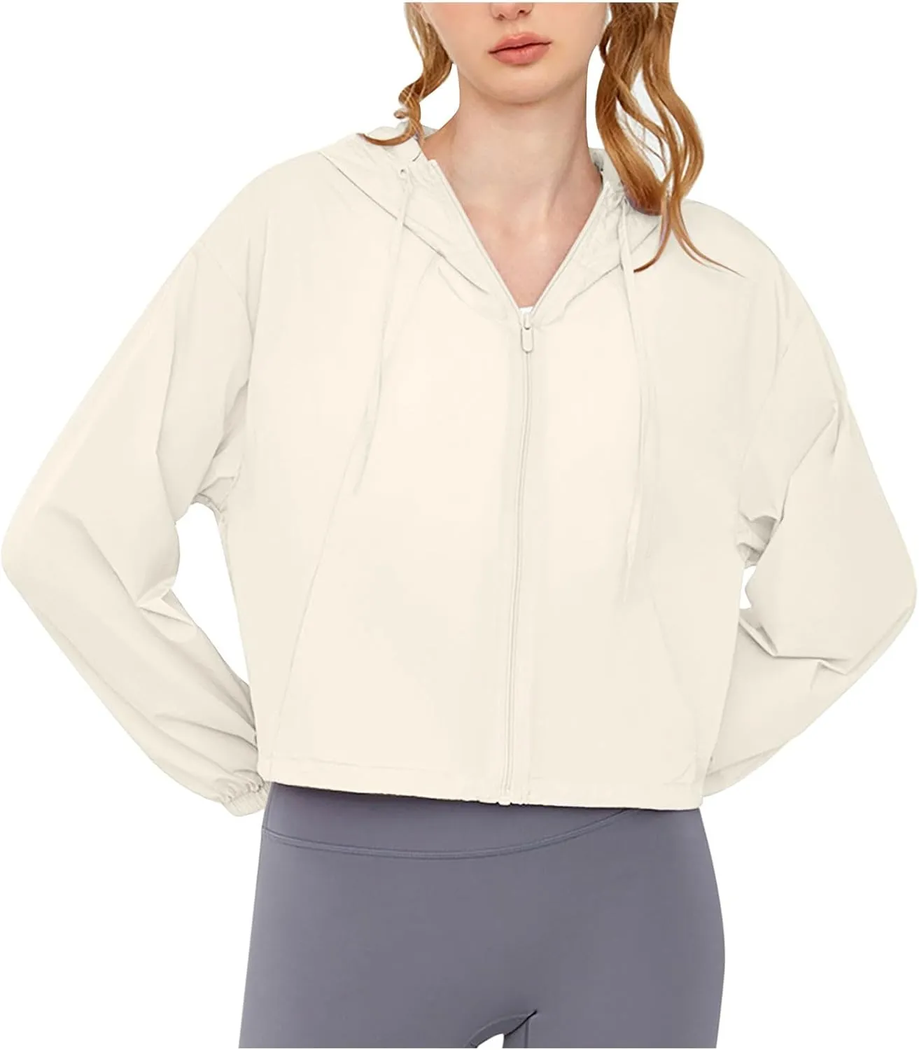 Women UPF 50  Sun Protection Hoodie Jacket Long Sleeve Breathable Cool Hooded Workout Shirts Outdoor Hiking Sun Shirt