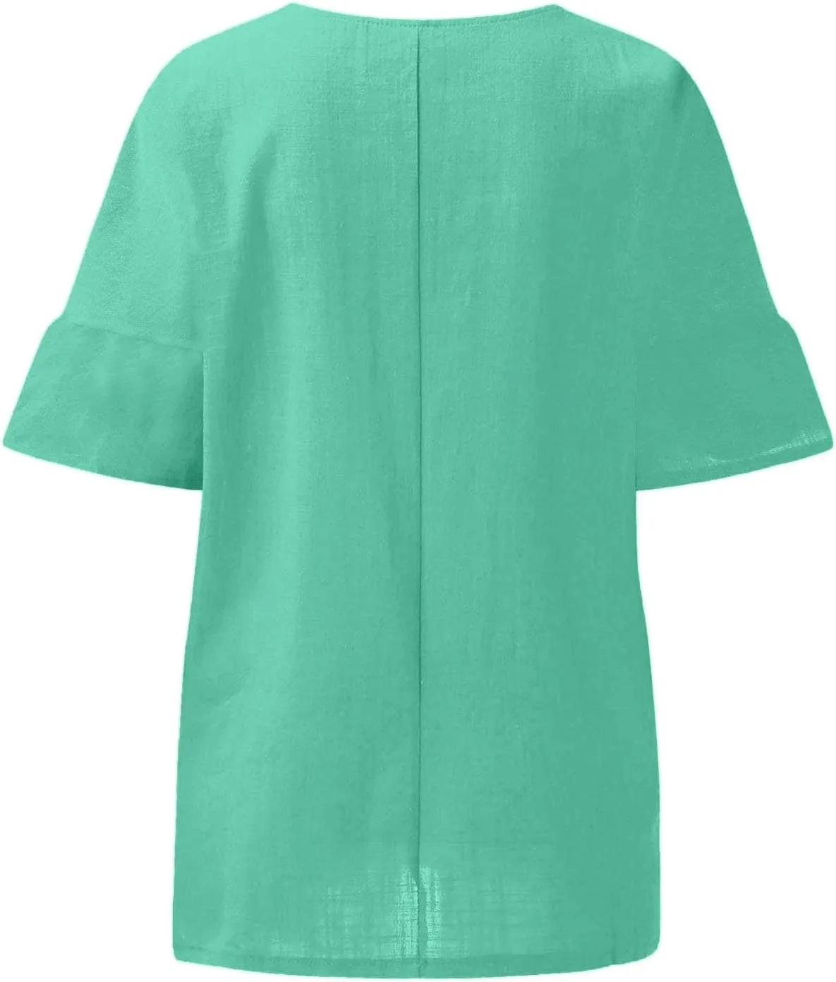 Women's Button Down Shirts Solid Long Sleeve Cotton Linen Summer Casual Soft Blouse Top Loose Fit Tops