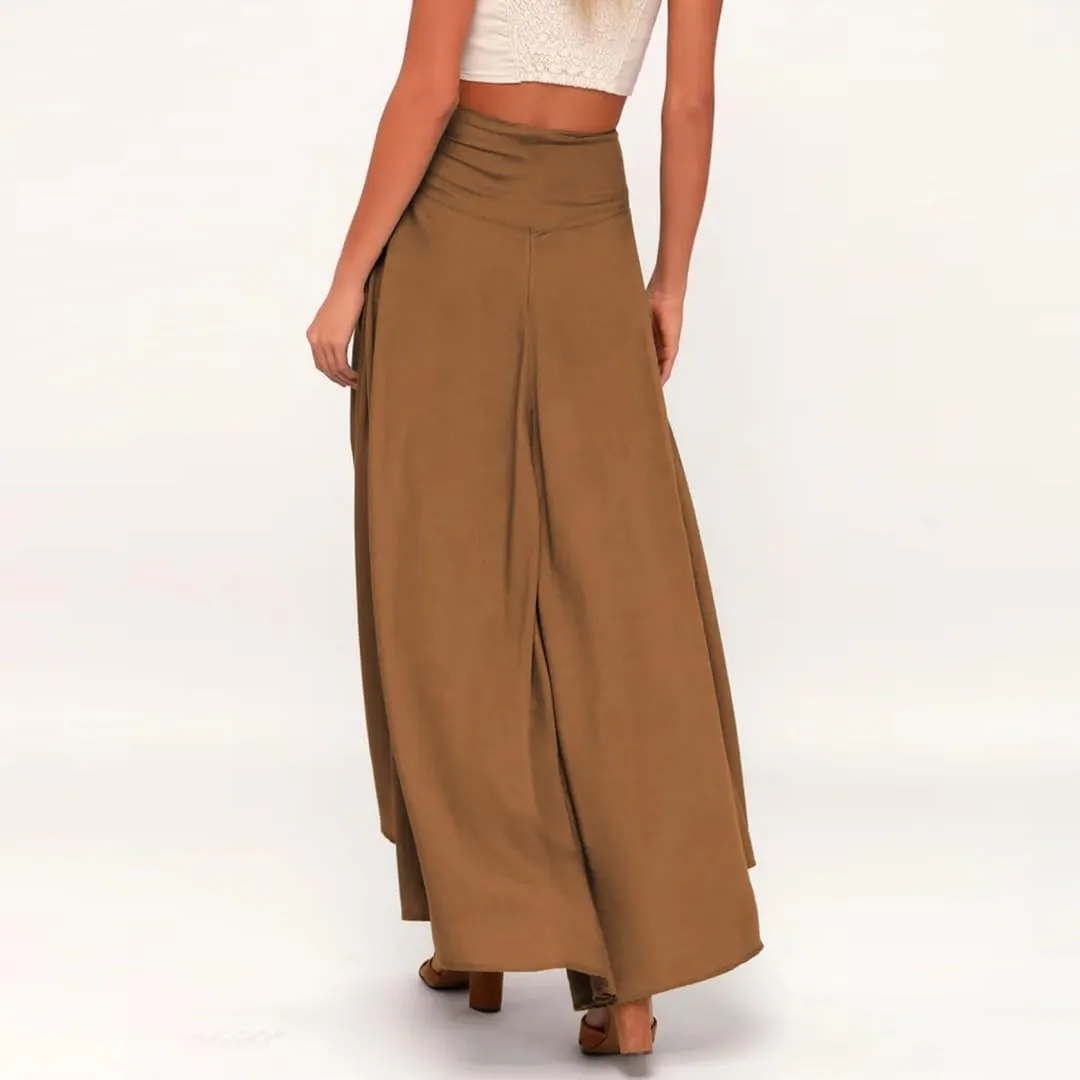 Women's Casual A-Line Mermaid Maxi Skirt Irregular Ruffle Hem Boho Ruffle Skirt