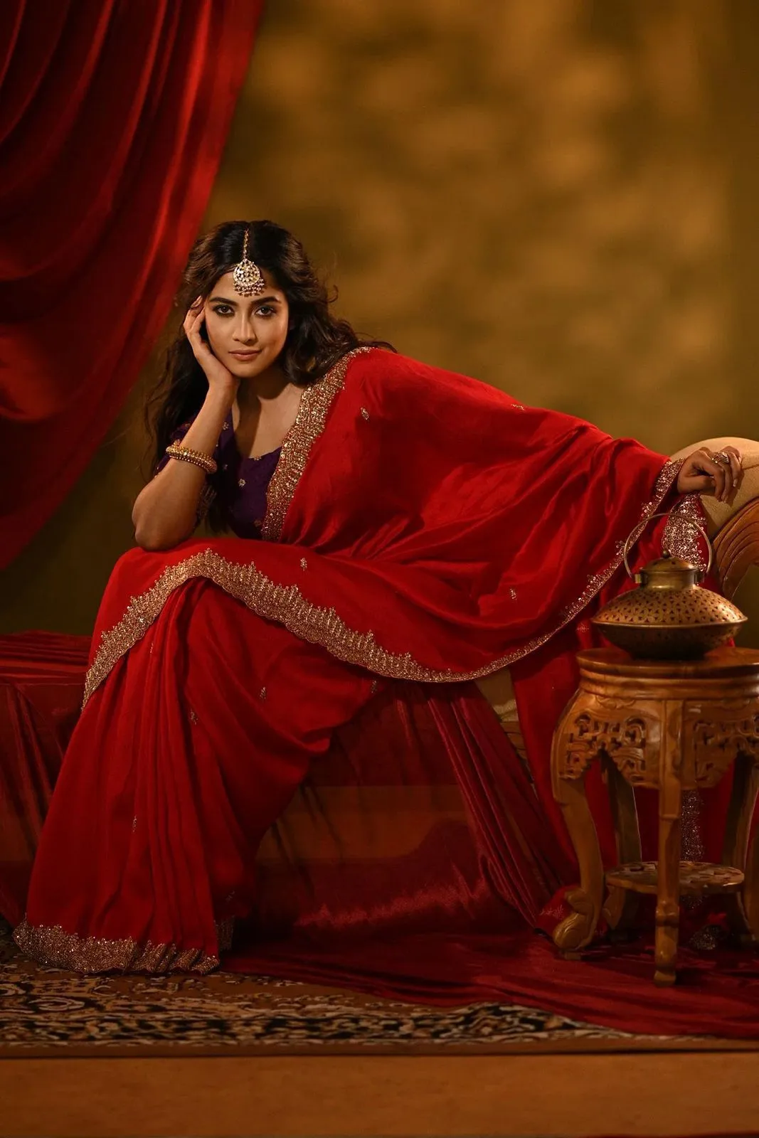 Women's Designer Party Wear Designer Red Soft Georgette Saree