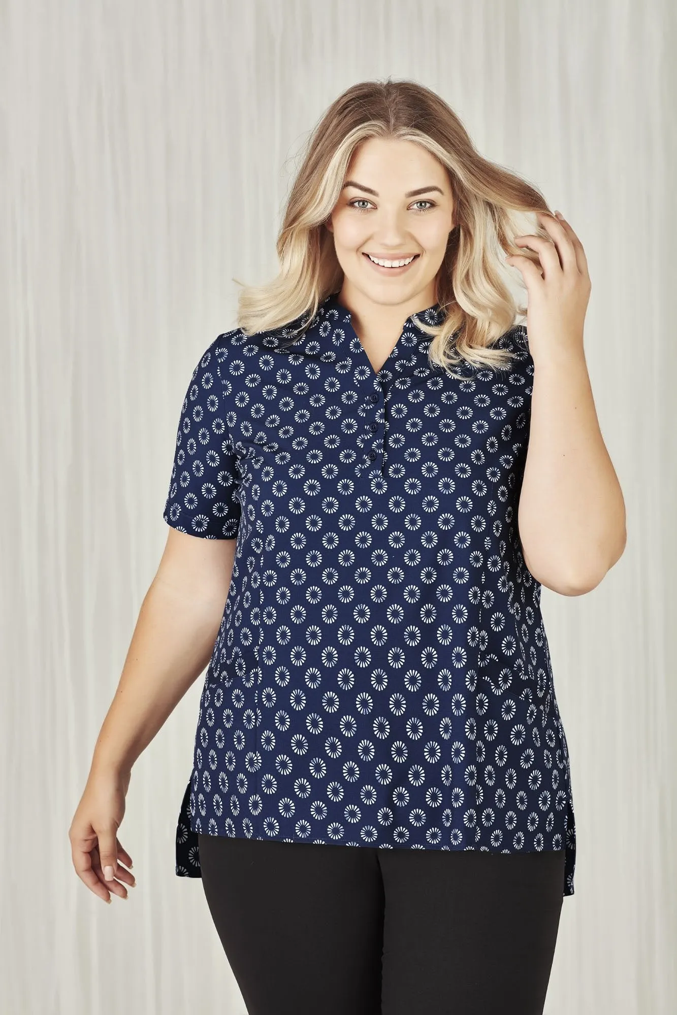 Womens Easy Stretch Daisy Print Tunic