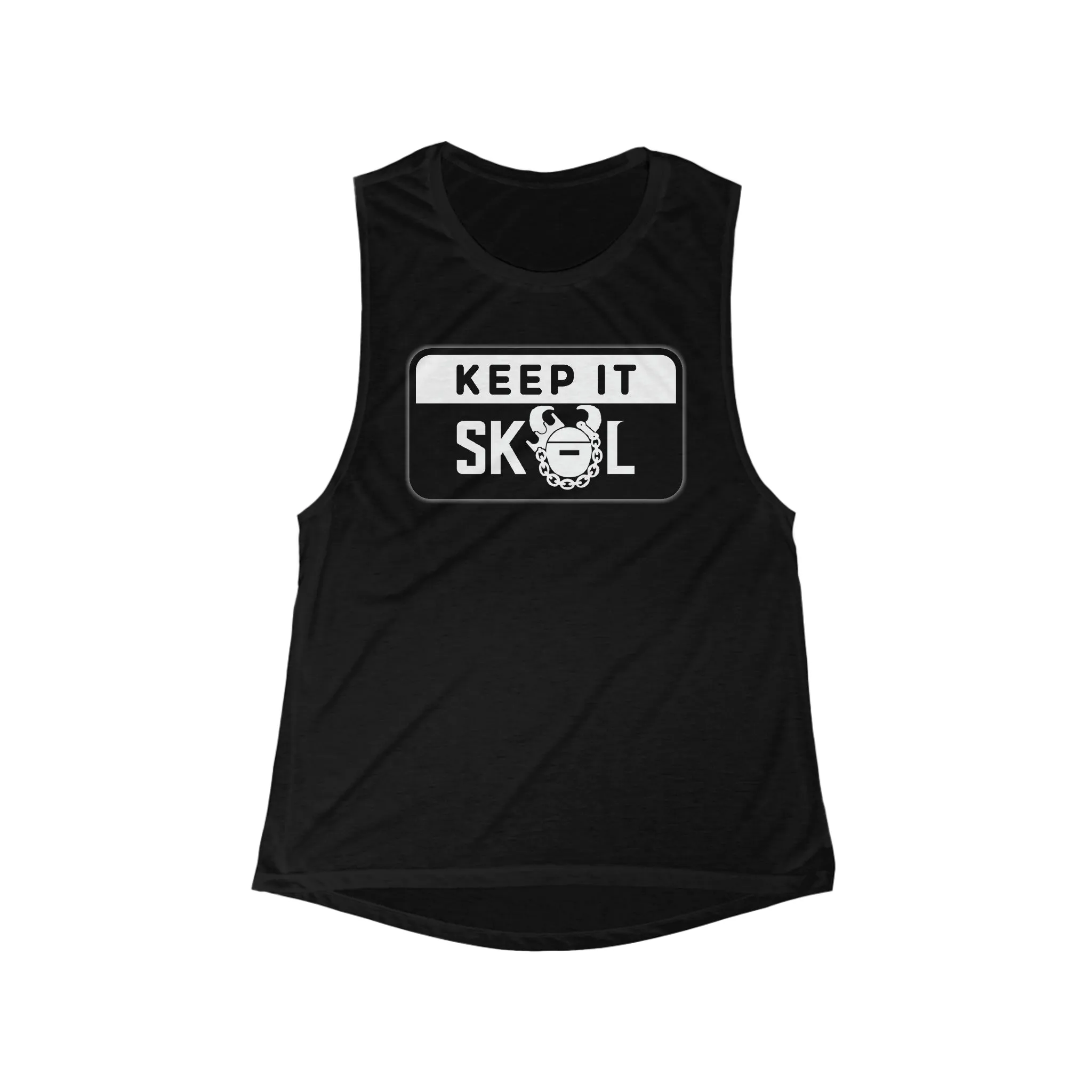 Women's Flowy Scoop Muscle Tank - Keep it Simple (Framed)