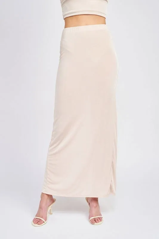 Women's High Waist Maxi Skirt