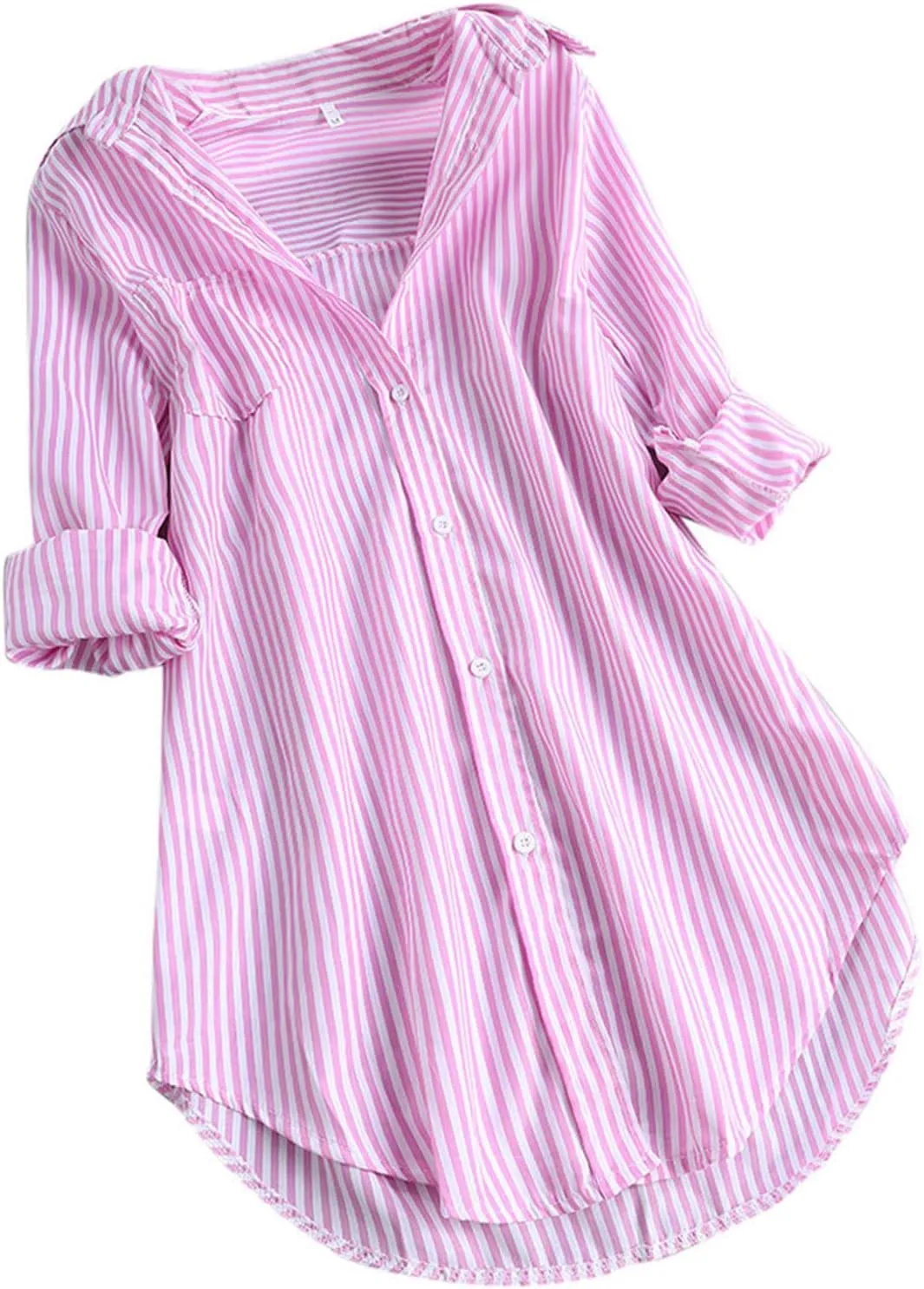 Women's Linen Loose Fit Tshirt Tops Vintage Lace Tie V-Neck Embroidered Tunics Comfy Relaxed Ladies 3/4 Sleeve Blouse