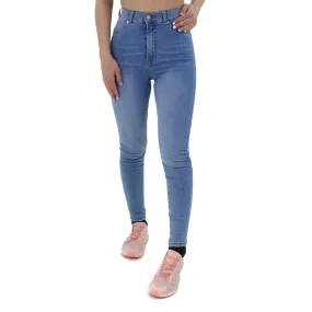 Women's Plain Stretchy Jeans,Light Blue