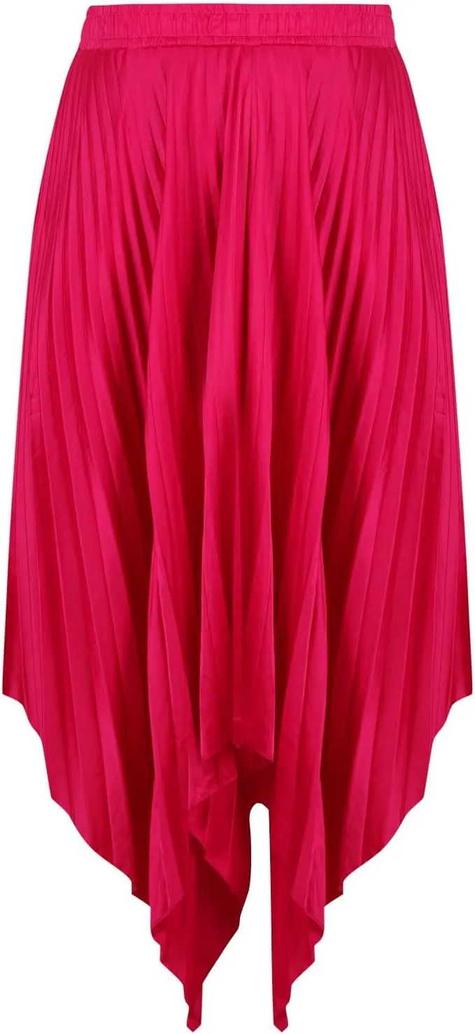Women's Solid Color High Waisted Midi Skirt, Ruched Casual Irregular Hem Trendy Clothes Summer Going Out Casual Skirts