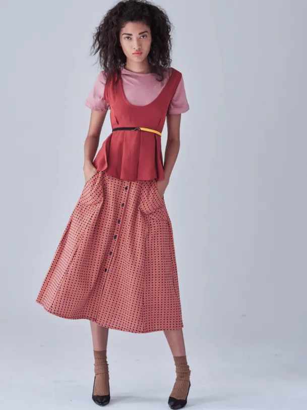 Woven A-Line Skirt