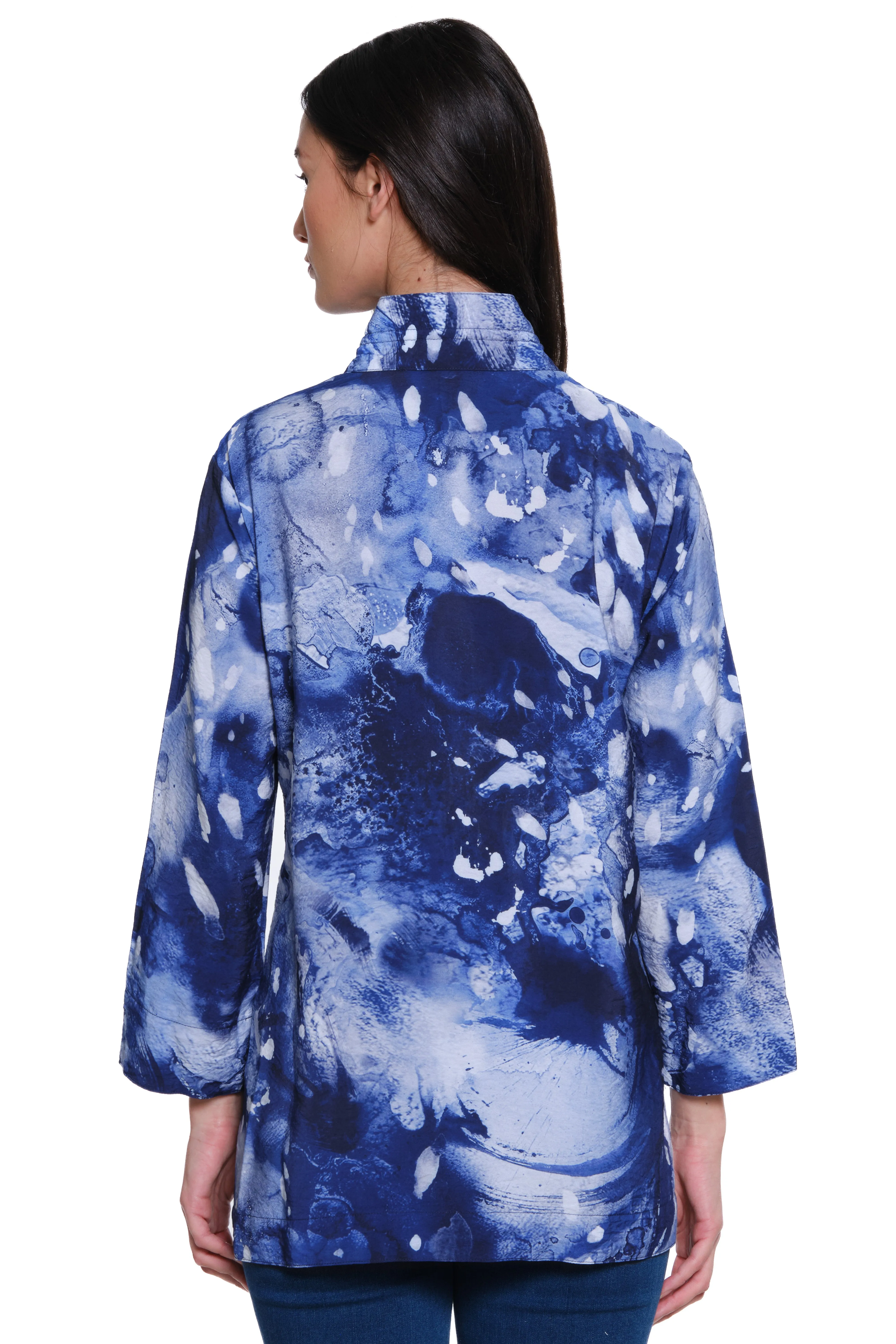 Woven Printed Button Front Tunic - Women's - Nightfall
