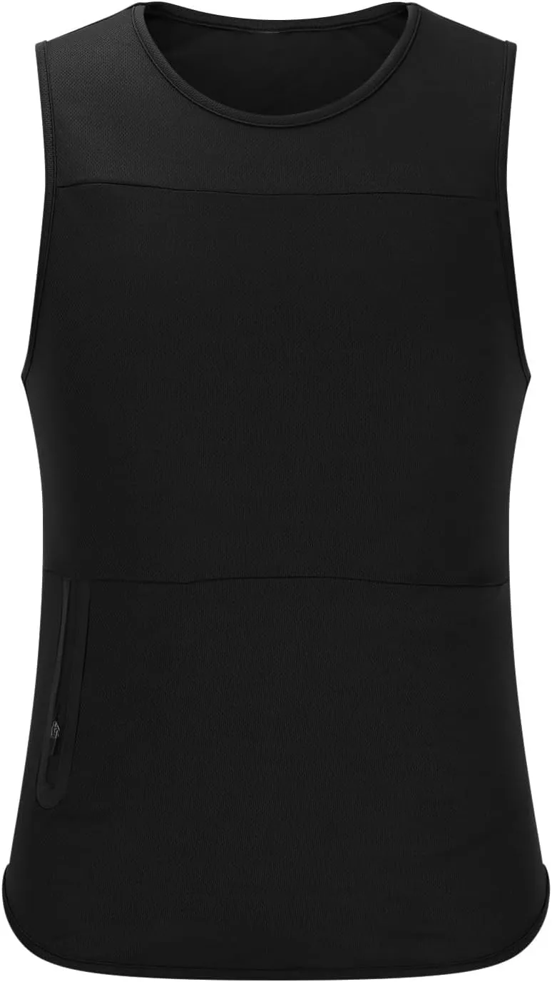 Xiaojmake Men's Athletic Tank Tops Zipper Pocket Sportswear Fitness Boxing Jersey Sleeveless Workout Sports Muscle Tee Shirt